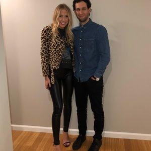 Zara Leopard Print Moto Jacket